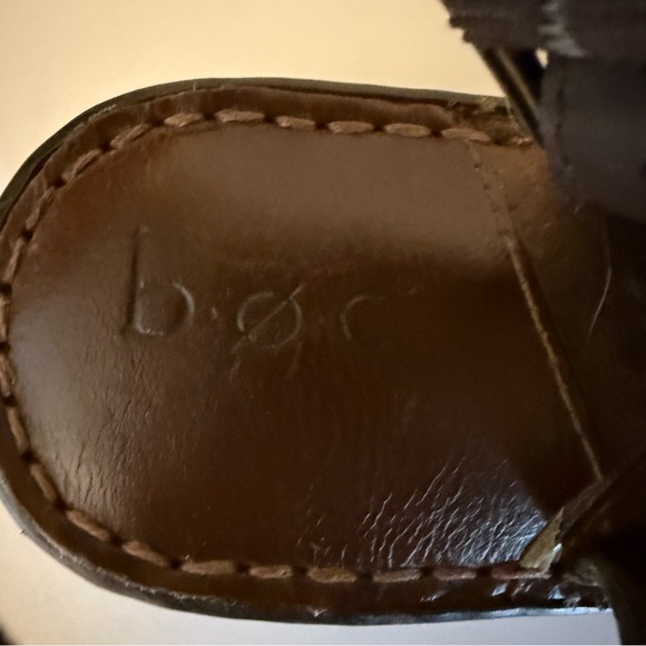 boc Women's Woven Mule Adjustable Strap Size 8 Brown Faux Leather with Buckle - Picture 7 of 13